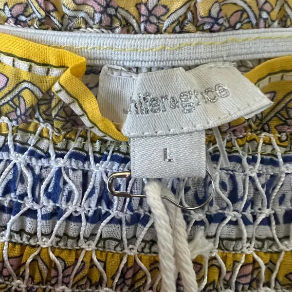 Jennifer and Grace Yellow Floral Tiered Printed Ruffle Sleeve Top & Skirt Set L - Image 5
