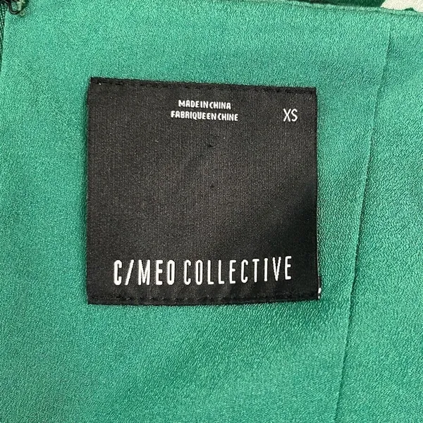 C/MEO Collective Elude Midi Dress Green Floral Front Ruffles‎ Halter Neck XS - Image 11