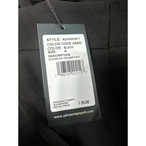 Adrianna Papell Womens‎ Mid-Rise Straight Leg Bi-Stretch Trouser Pants Black 6 - Image 5