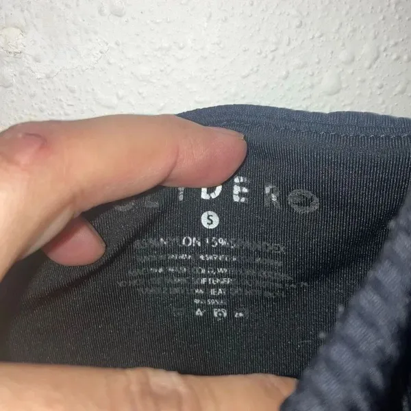 Glyder Black Square neck Ribbed Shelf bra Activewear Bra Small #715 - Image 3