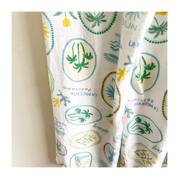 Monteau Los Angeles Lounge Pants Womens XL White La Dolce Vita Positano Wide Leg - Image 4
