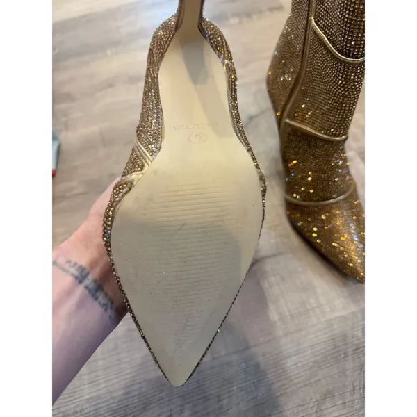 Glaze‎ Gold Rhinestone Stiletto Ankle Boots - Size 6 - Bling/Concert Ready - Image 3