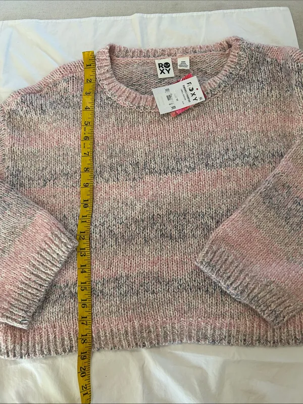 Roxy Swell Season Long Sleeve Sweater, Pink, Size Medium, NWT - Image 9