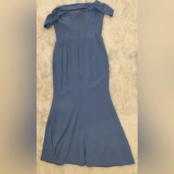 New Dress The Population Melania Off-The-Shoulder sky blue Gown sz XXL - Image 4