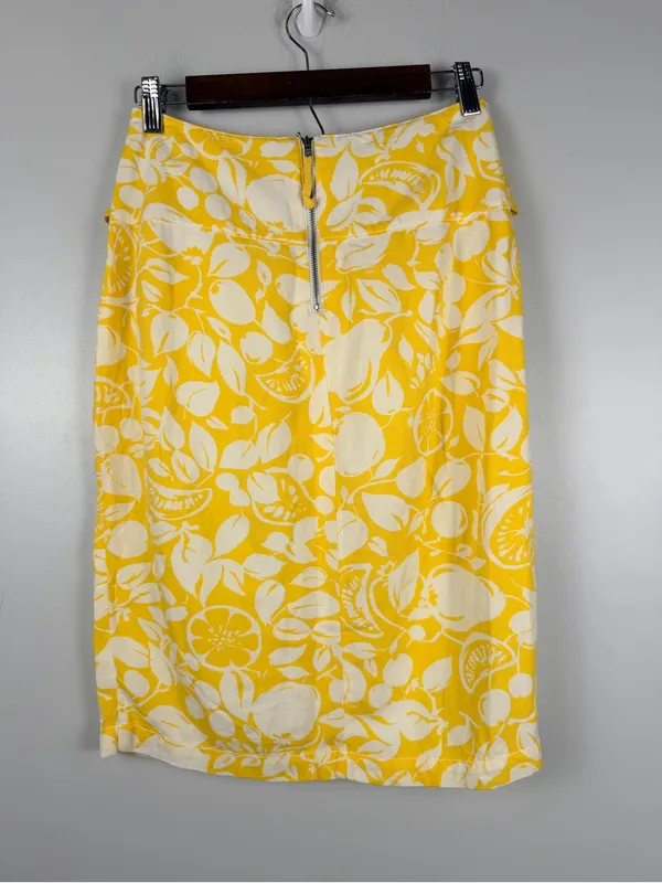 44 of 52 Convo Colloquial Pencil Skirt size 2 Lemon Yellow Anthropologie linen - Image 6