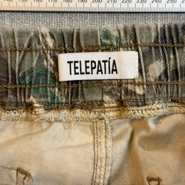 Telepatía Camo Cargo Jogger Pants Size 15/32 Green Brown Y2K Streetwear - Image 8