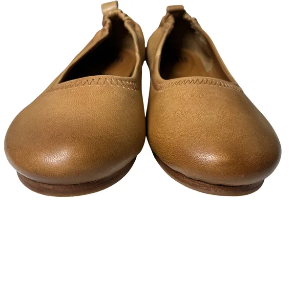 Sofft Tan Leather Ballet Flats Elastic Topline Minimalist Comfort Size 7.5 - Image 5