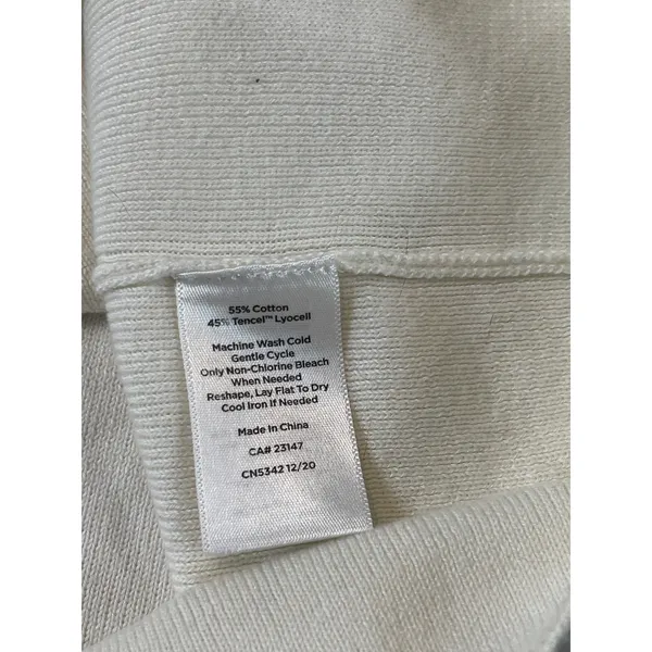 Talbots Cream Knit Sleeveless Top Size M Ruffle Detail Feminine - Image 8
