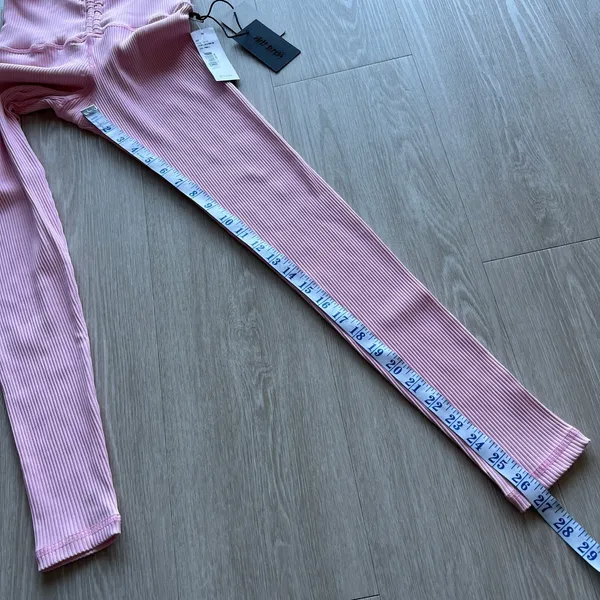 Strut This The Aubrey Ankle Leggings Womens Small Tiny Fit Chalk Pink Ribbed - Image 7