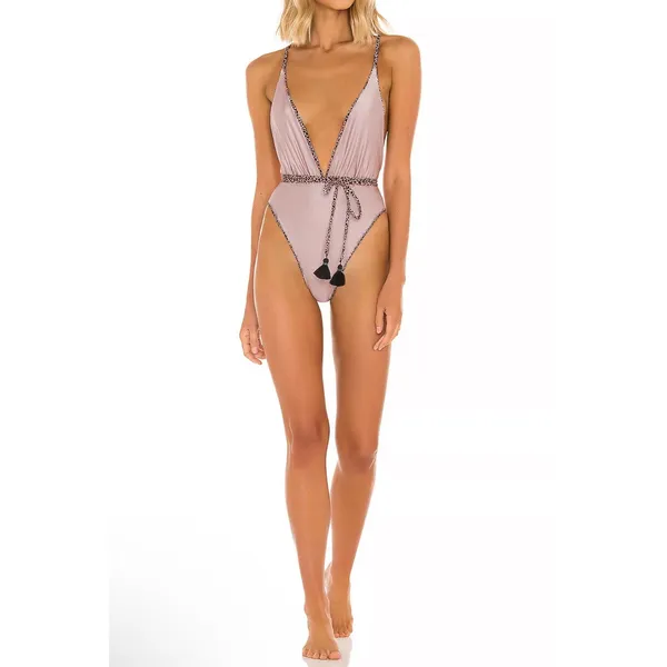 NWT MAAJI X Anthropologie CHEETAH SAFARI WRAP One Piece‎ Swimsuit Sz Medium $154 - Image 2