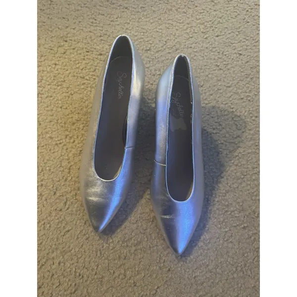 SEYCHELLES Silver  Block Heel Shoes Size 9 - Image 5