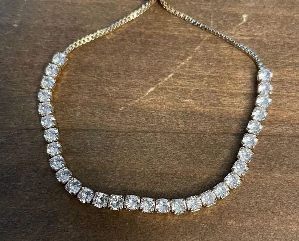 Cubic Zirconia adjustable slide tennis bracelet - Image 5