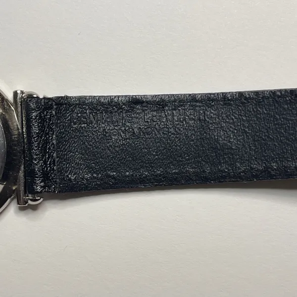 Vintage 80s Giordano watch leather Hong Kong black embroidered works! - Image 9