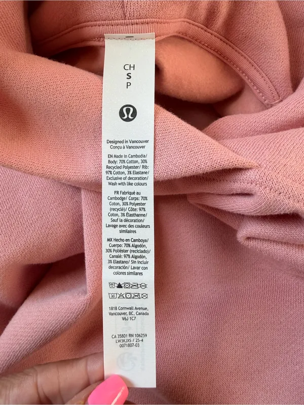 NWT Lululemon Women's Steady State Oversized Hoodie in Tea Rose size small - Image 11