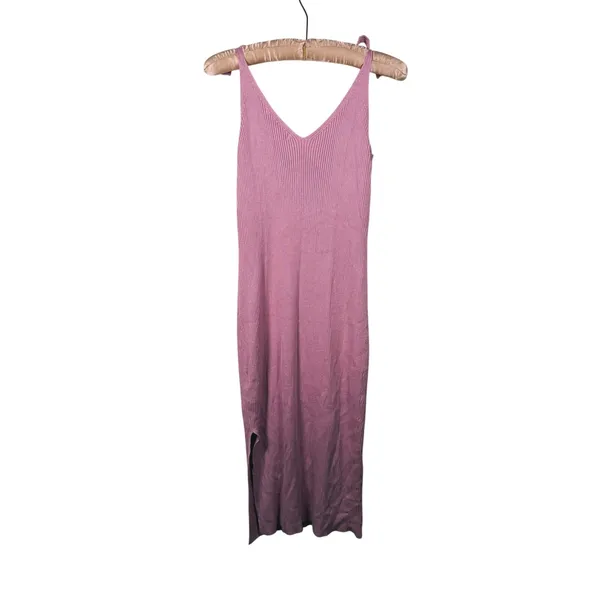 Abercrombie Sleeveless Twist Front Ribbed Midi Dress Size L Tall Pink Romantic - Image 4