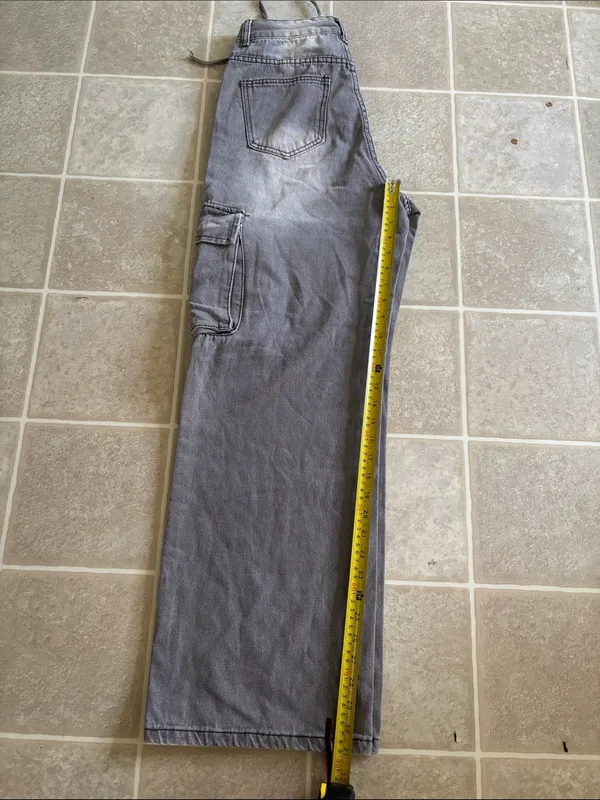 By Corea Washed Gray Cargo Boyfriend Jeans I think it’s a size S - Image 5
