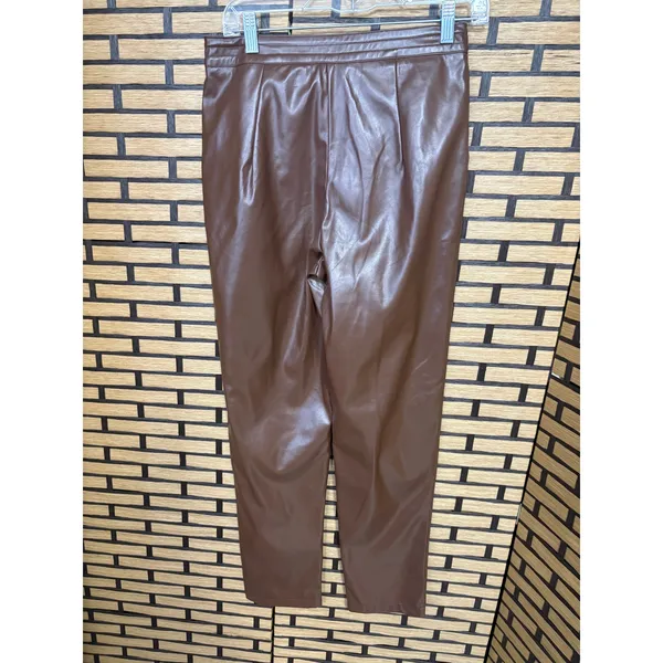 Princess Polly Brown Faux Leather Pants‎ Size 6 - Image 2