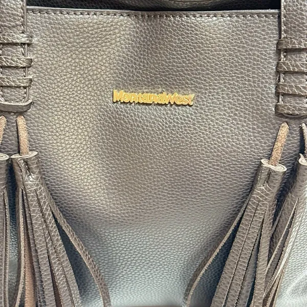 Montana West Large Tasseled Brown Tote Bag - Image 3