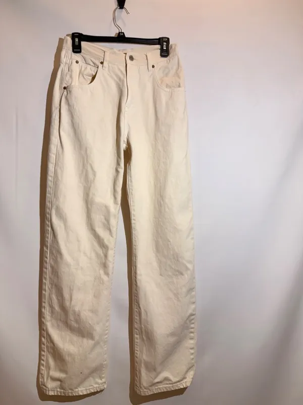 Habitual Ivory High Rise Wide Leg Straight Jeans Cream Denim Pants 27 US 4 - Image 10