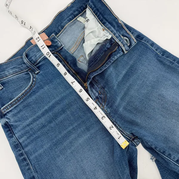 MOTHER Jeans Womens 28 Blue Hustler Ankle Fray Denim Healing Jar 1117-104 - Image 9