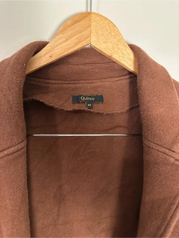 Quince 100% Organic Cotton Knit Blazer cappuccino medium - Image 3