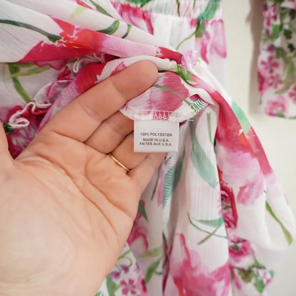 MISA Los Angeles Size Medium Pink Floral‎ Ruffle Mini Dress Smocked Waist Girly - Image 5