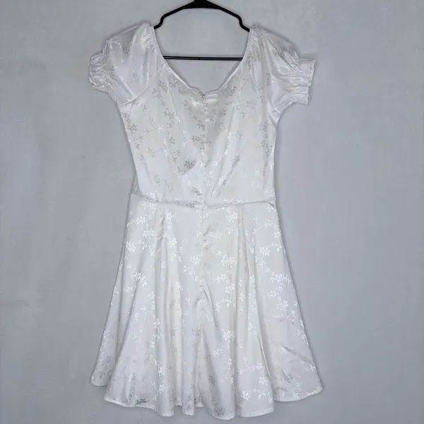 Lucy In The Sky Puff Sleeves White Mini Dress - Image 7