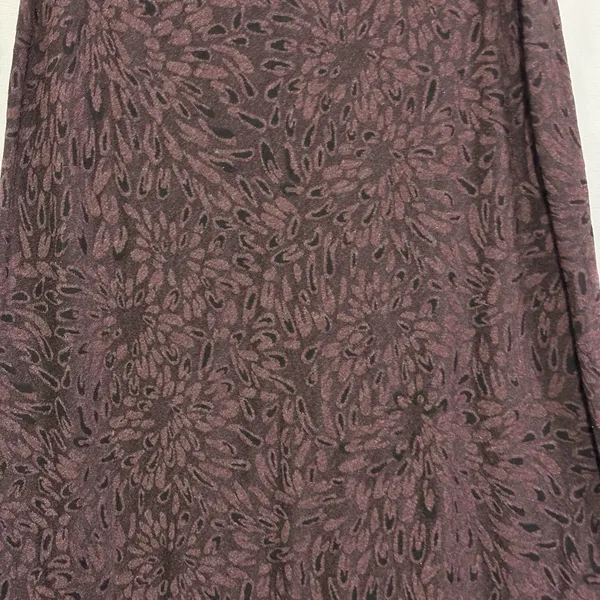 Cut Loose Womens Midi Skirt L Brown Floral Textured Knit Elastic Waist USA Boho - Image 2