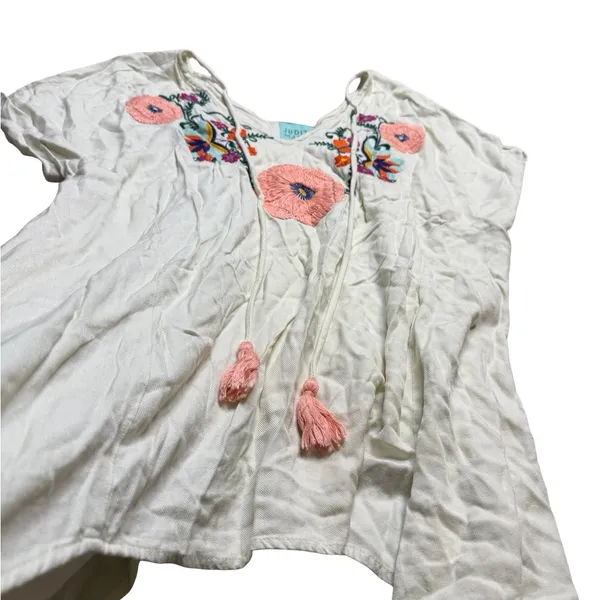 🌸✨ Judith March‎ Cream Embroidered Boho Top L ✨🌸 - Image 3