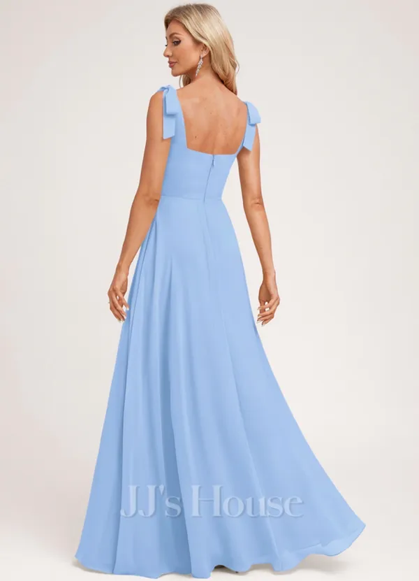JJ's House Yaxeni Light Blue A-Line Square Chiffon Dress #302682 - Image 4