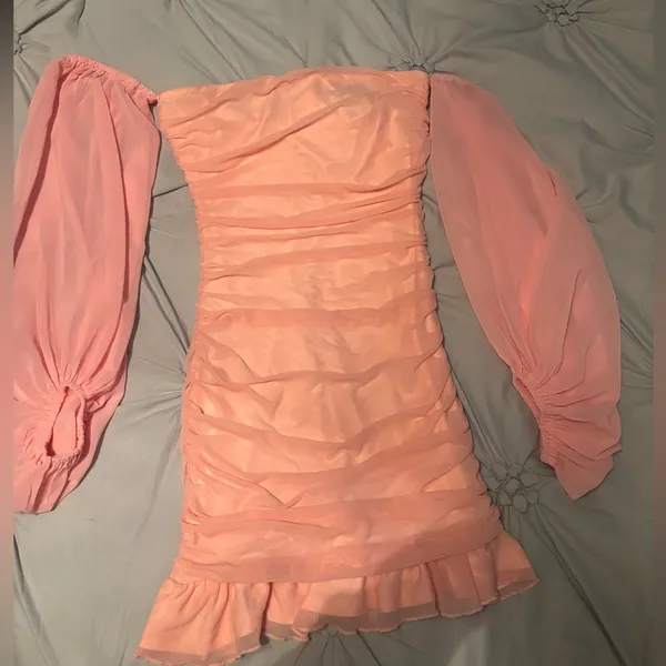 NWT Hello Molly Cultivate Love Off the Shoulder Mini Dress Pink - Image 5
