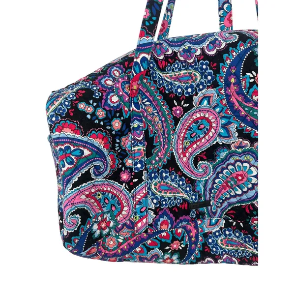 Vera Bradley Duffle Bag Women Large Multicolor Paisley Quilted Travel Weekender - Image 2
