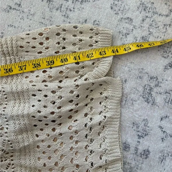 Lulus Blissful Strolls Beige Crochet Faux-Wrap Halter Midi Dress Size Medium - Image 8