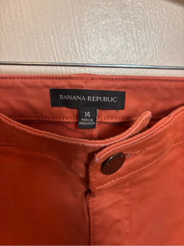 Banana Republic Womens Pants Chino Cargo Sloan Utility Orange Terracotta Size 14 - Image 3