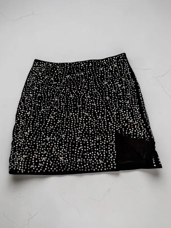 Windsor‎ Iconic Glamour Rhinestone And Pearl Mini Skirt - Large - Image 2