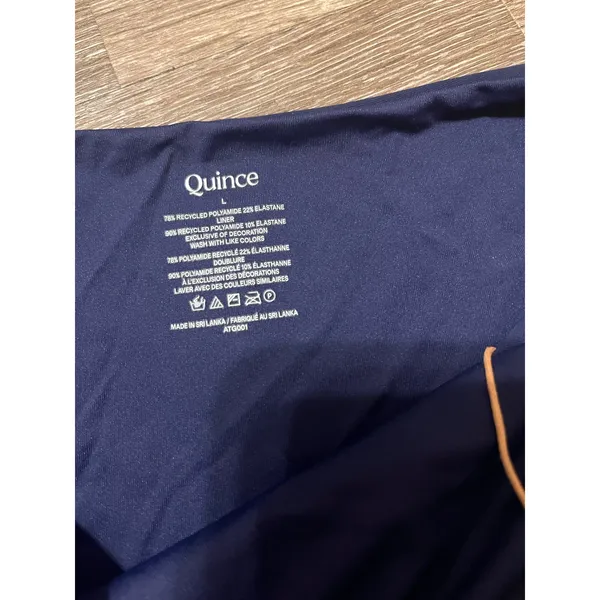 Quince Italian Low Rise Bikini Bottom in Deep Navy Size Large - Image 2