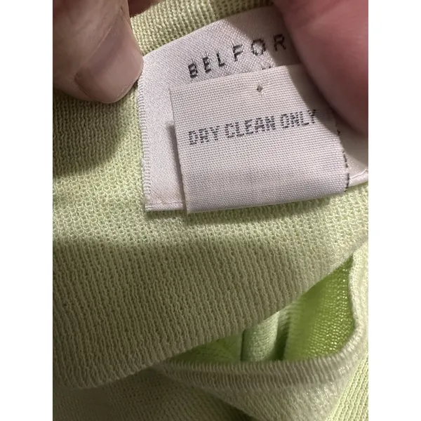 VTG Belford for Neiman Marcus Lime Green Knit Top - 3/4 Sleeve‎ Cotton Blend M - Image 6