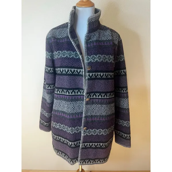 Outback Trading Company Moree Jacket purple Aztec contrasting white trim XL - Image 8