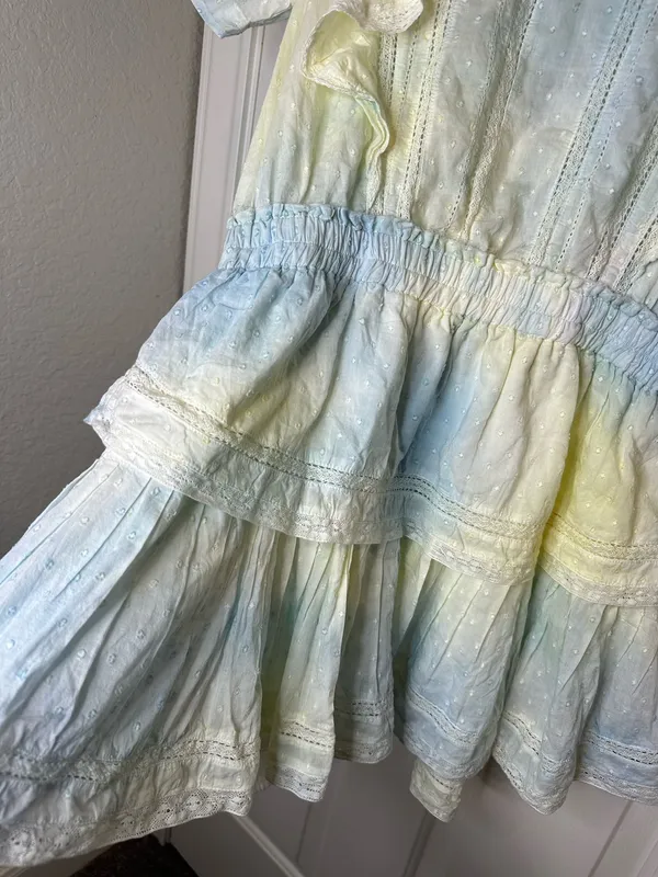 LoveShackFancy Lily Pond Natural Hand Dye Natasha Tie-Dye Mini Dress - Image 6