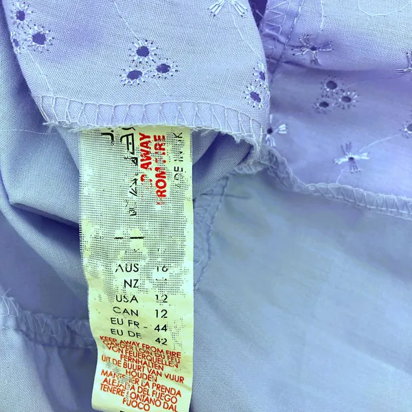 Boohoo Lavender Broderie Anglaise Eyelet Tiered Babydoll Dress 12 - Image 11