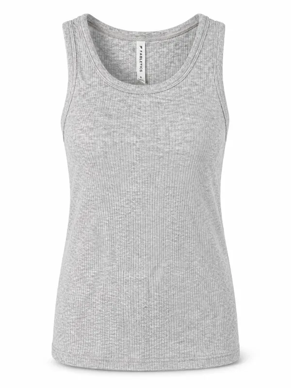 Fabletics Modal Rib Built-In Bra Tank Gray M - Image 2