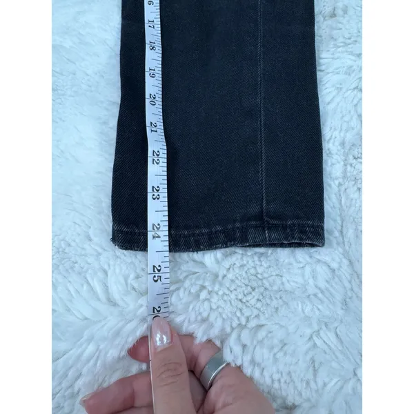 American Eagle Black Distressed Jeans 00 Short Slim Skinny Denim Y2K - Image 8