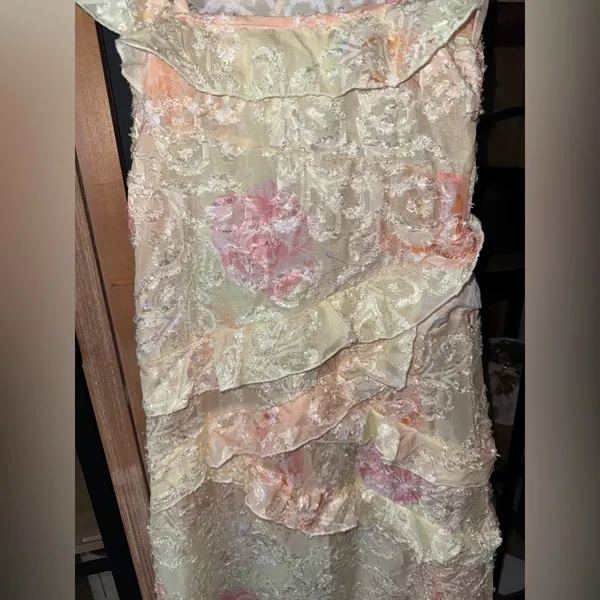 Amazon Pastel floral maxi dress ruffle embroidered butter heirloom print rialto summer - Image 8