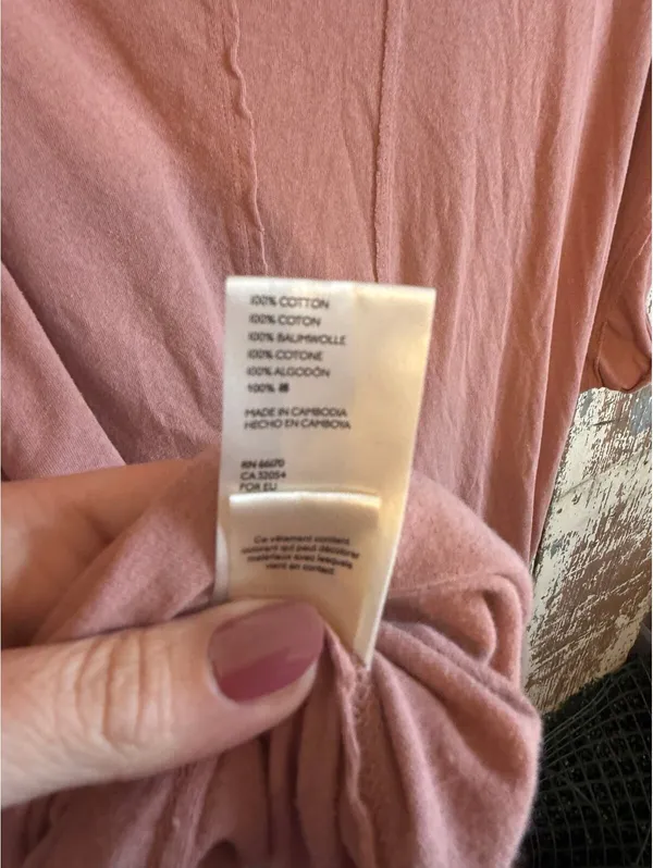 Free People Oversized “Take it Easy” pocket t-shirt dusty pink size medium - Image 5
