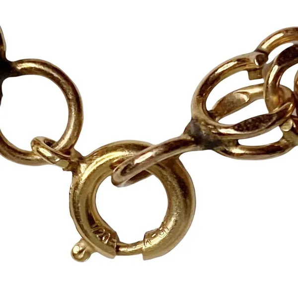 Yellow Gold Filled Double Rollo Great for‎ Charms Link Chain Bracelet - Image 5