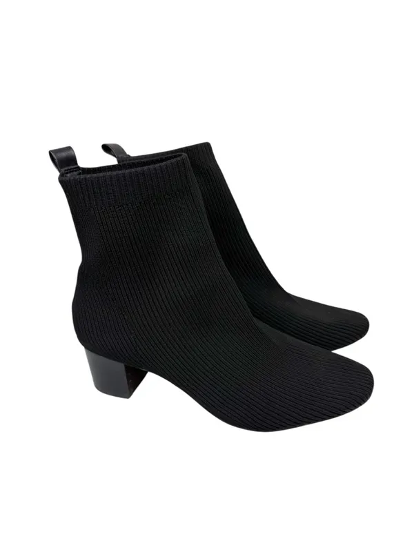 Joie Neely Black Knit Stretch Sock Booties Ankle Boots Size 10 - Image 3