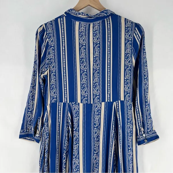 Free People‎ After The Storm Maxi Dress Button Front Paisley 3/4 Sleeve Boho - Image 11