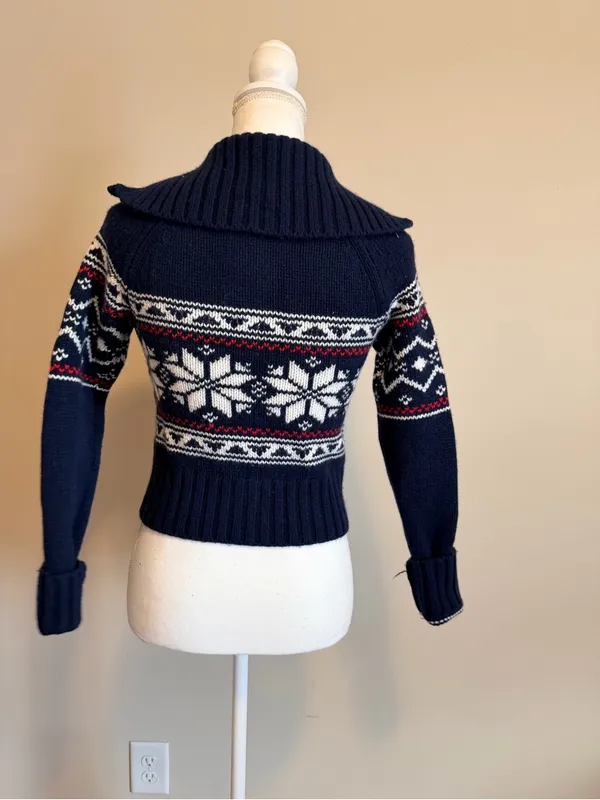 Aritzia TNA Echo Zip-Up knit sweater with a shawl collar wool size small NWT - Image 5