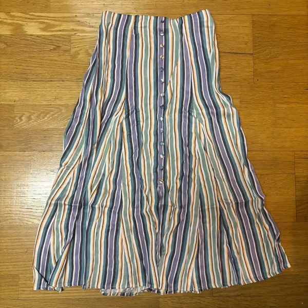 Anthropologie Maeve Freya Silky Coastal Office Resort Vacation Midi Skirt 0 - Image 2