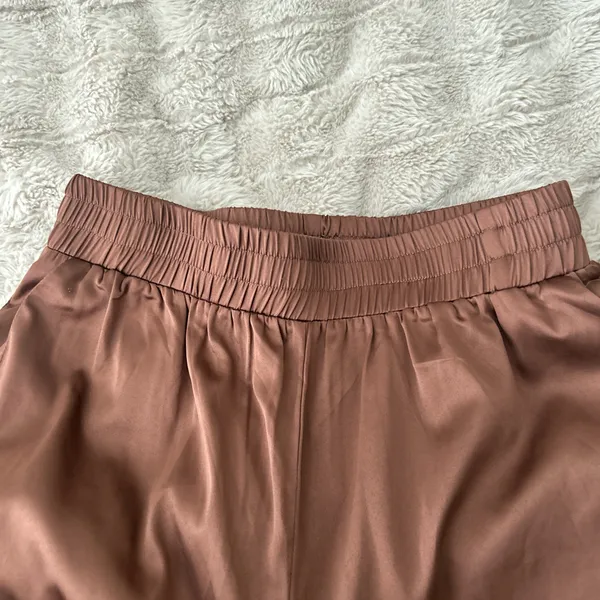 Pretty Little Thing Silk Pants Brown - Image 3
